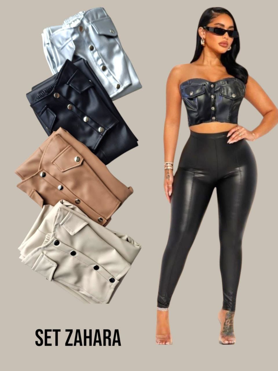 ⓜ️set zara en cuerina