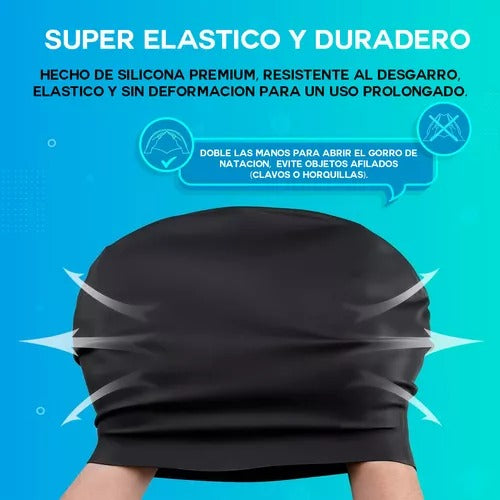 gorro natación silicona cabello extra grande