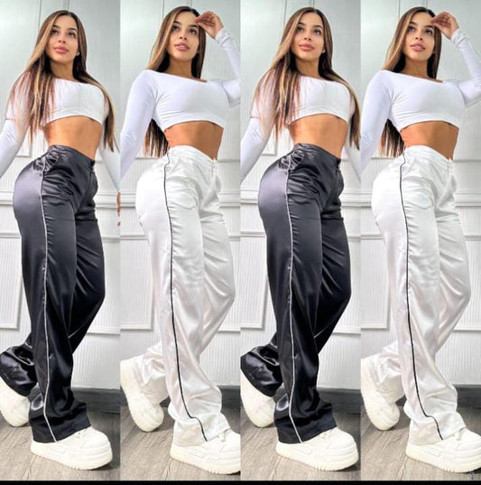 Ⓜ️🌸Pantalón Satín con Resorte en la Parte de Atrás🌸